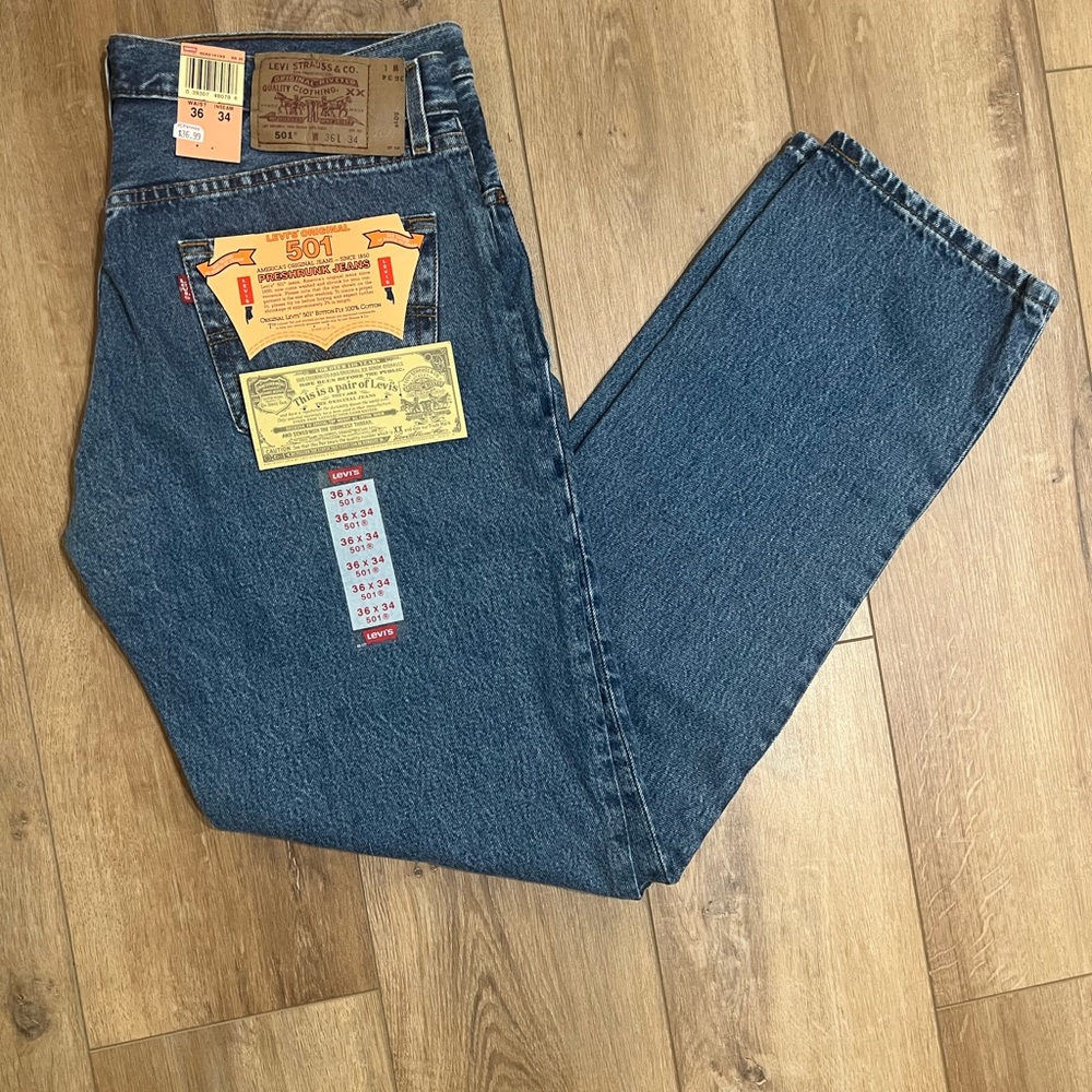 VTG 90s Levi's Men's Original 1990s 501 Jeans 36x34 NWT Vintage